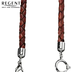 Regent Taschenuhr Herren P-38 Quarz-Uhr mit Lederkette und Ledertäschchen URP038