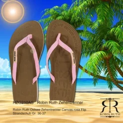 Robin Ruth Ostsee Zehentrenner Canvas rosa Flip Strandschuh Gr. 36-37 HZG210AS