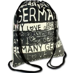 Robin Ruth Rucksack Baumwolle schwarz/beige Sportrucksack Turnbeutel OTG6070S