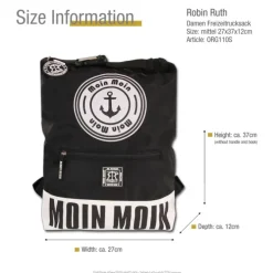 Robin Ruth Rucksack Polyester schwarz weiß ORG110S