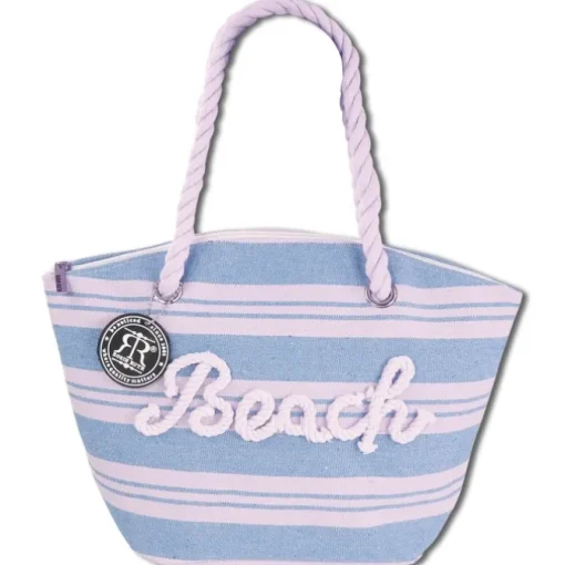 Robin Ruth Strandtasche Baumwolle Polyester hellblau beige OTG2200H