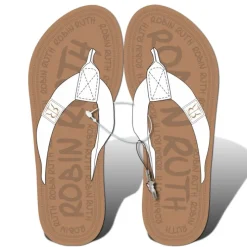Robin Ruth Zehentrenner weiß Canvas Band Flip Strandschuh 36-37 HZG201WS