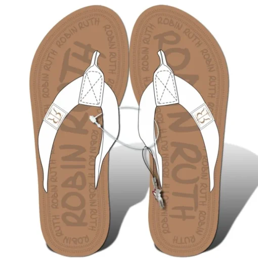 Robin Ruth Zehentrenner weiß Canvas Band Flip Strandschuh 36-37 HZG201WS