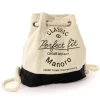 Rucksack, Handtasche Canvas weiß, schwarz City-Rucksack Tasche Manoro OTK216S
