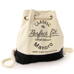 Rucksack, Handtasche Canvas weiß, schwarz City-Rucksack Tasche Manoro OTK216S