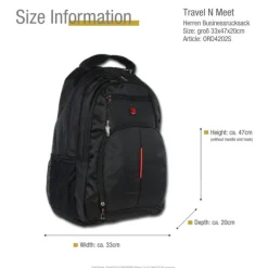 Rucksack, Notebooktasche Polyester schwarz Notebookfach Travel N Meet ORD4202S