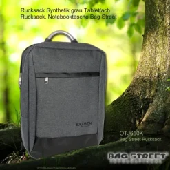Rucksack Synthetik grau Tabletfach Rucksack, Notebooktasche Bag Street OTJ650K