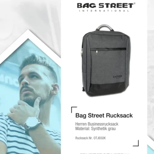 Rucksack Synthetik grau Tabletfach Rucksack, Notebooktasche Bag Street OTJ650K