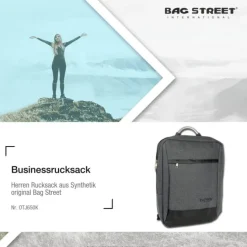 Rucksack Synthetik grau Tabletfach Rucksack, Notebooktasche Bag Street OTJ650K