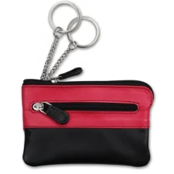Schlüsseltasche Leder schwarz, pink Schlüsseletui Minibörse DrachenLeder OPS905P
