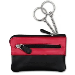 Schlüsseltasche Leder schwarz, pink Schlüsseletui Minibörse DrachenLeder OPS905P