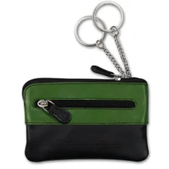 Schlüsseltasche Leder schwarz, grün Schlüsseletui Minibörse DrachenLeder OPS905G