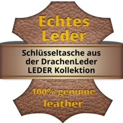 Schlüsseltasche Leder schwarz, türkis Etui Mini- DrachenLeder OPS905T