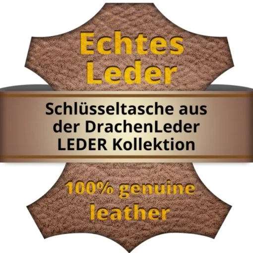 Schlüsseltasche Leder schwarz, pink Schlüsseletui DrachenLeder OPS904P
