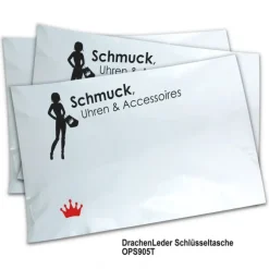 Schlüsseltasche Leder schwarz, türkis Etui Mini- DrachenLeder OPS905T