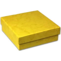 SD Geschenk-Verpackung gelb Schmuckschachtel 90x90x30mm Etui VE3093Y