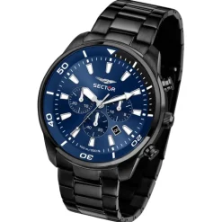 Sector Herren Armbanduhr Chrono Edelstahlarmband schwarz USE73602016
