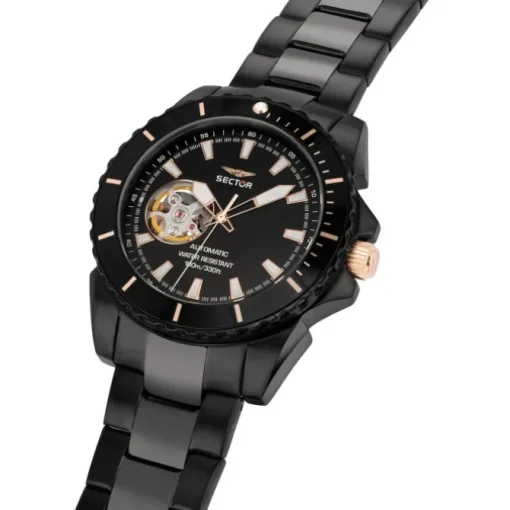 Sector Herren Armbanduhr Analog Edelstahlarmband schwarz USE23276002