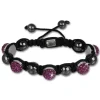 Shamballa Armband original Sterlinx mit 5 lila Glitzerkugeln SHS51V