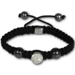Shamballa Armband original Sterlinx mit 1 weißen Glitzerkugel SHS11W