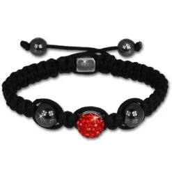 Shamballa Armband original Sterlinx mit 1 roten Glitzerkugel SHS11R