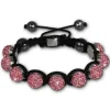 Shamballa Armband original Sterlinx mit 9 rosa Glitzerkugeln SHS90A