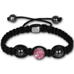 Shamballa Armband original Sterlinx mit 1 rosa Glitzerkugel SHS11A