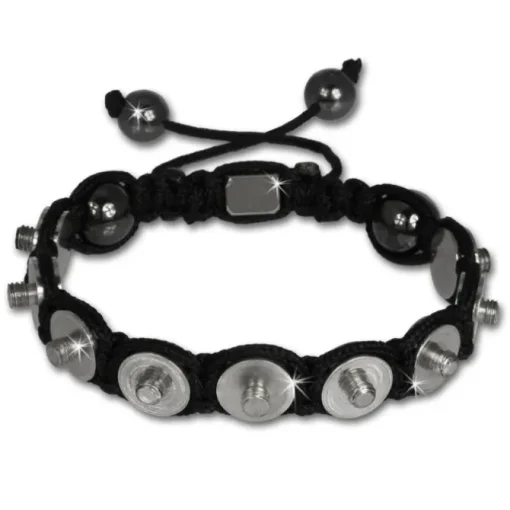 Shamballa Armband original Sterlinx mit 9 Edelstahl Kugel-Fassungen SHA90