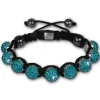 Shamballa Armband original Sterlinx mit 9 türkisen Glitzerkugeln SHS90T