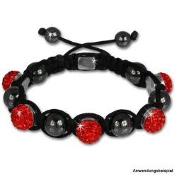 Shamballa Armband original Sterlinx mit 5 Edelstahl Kugel-Fassungen SHA51