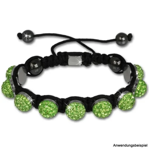 Shamballa Armband original Sterlinx mit 9 Edelstahl Kugel-Fassungen SHA90