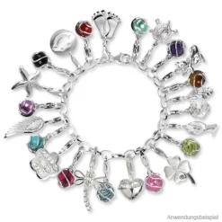 SilberDream 925 Charm Blümchen rot Armband Anhänger FC209R