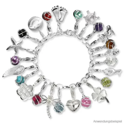 SilberDream 925 Charm Blümchen rot Armband Anhänger FC209R