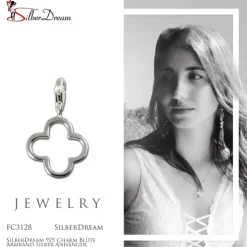 SilberDream 925 Charm Blüte Armband Silber Anhänger FC3128