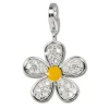 SilberDream 925 Charm Blume weiß Armband Ketten Anhänger FC4119