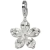 SilberDream 925 Charm Blume weiß Armband Ketten Anhänger FC4117