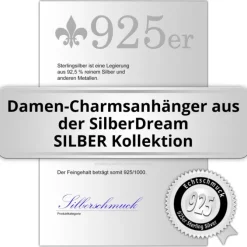 SilberDream 925 Charm Blume weiß Armband Ketten Anhänger FC4119