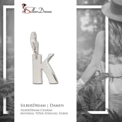 SilberDream 925 Charm Buchstabe K Silber Armband Anhänger FC70K