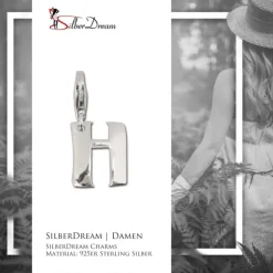 SilberDream 925 Charm Buchstabe H Silber Armband Anhänger FC70H