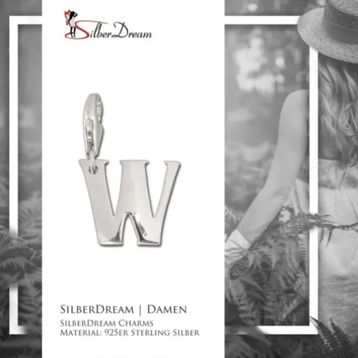 SilberDream 925 Charm Buchstabe W Silber Armband Anhänger FC70W