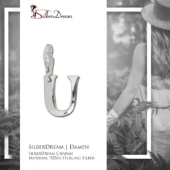 SilberDream 925 Charm Buchstabe U Silber Armband Anhänger FC70U