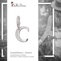 SilberDream 925 Charm Buchstabe C Silber Armband Anhänger FC70C