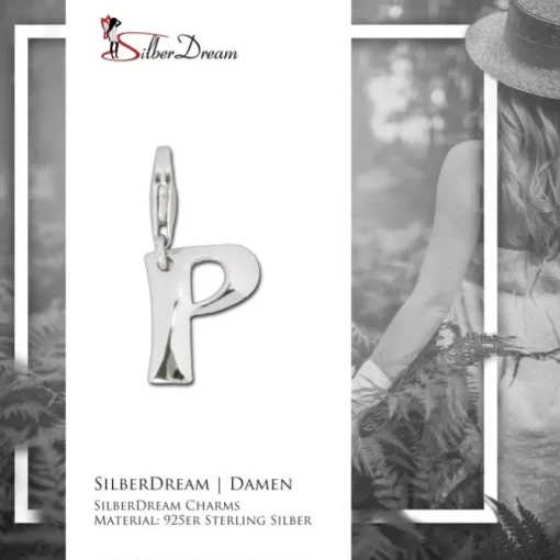 SilberDream 925 Charm Buchstabe P Silber Armband Anhänger FC70P