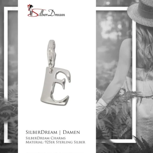 SilberDream 925 Charm Buchstabe E Silber Armband Anhänger FC70E
