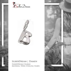 SilberDream 925 Charm Buchstabe B Silber Armband Anhänger FC70B