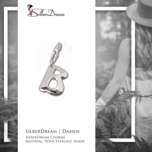 SilberDream 925 Charm Buchstabe B Silber Armband Anhänger FC70B