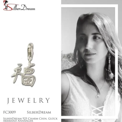 SilberDream 925 Charm Chin. Glück Armband Anhänger FC3009