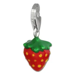 SilberDream 925 Charm Erdbeere Emaille Armband Anhänger FC3022R