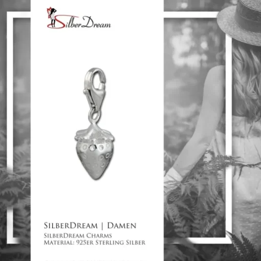 SilberDream 925 Charm Erdbeere Armband Anhänger FC3022W