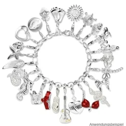 SilberDream 925 Charm FlipFlop weiß Armband Anhänger FC217W